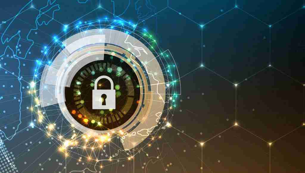 Cyber security and information or network protection. Future technology web services for business and internet project